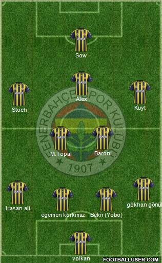 Fenerbahçe SK Formation 2012