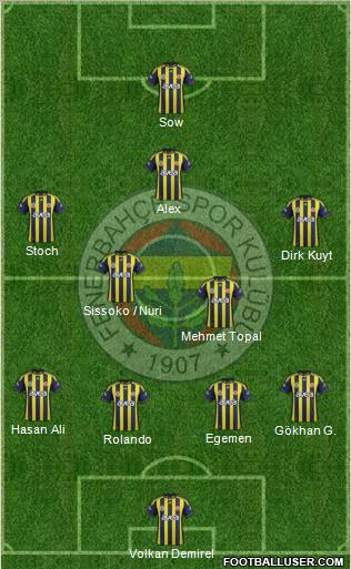 Fenerbahçe SK Formation 2012