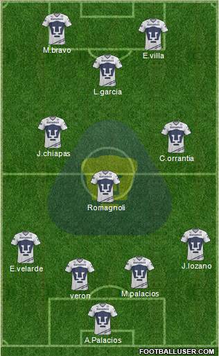Club de Fútbol Universidad Formation 2012