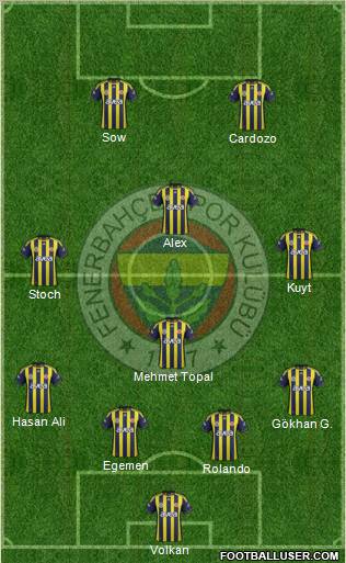 Fenerbahçe SK Formation 2012