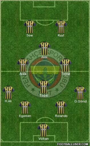 Fenerbahçe SK Formation 2012