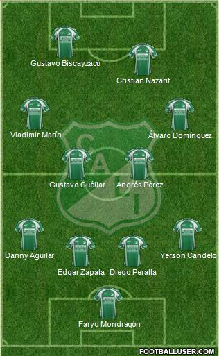 AC Deportivo Cali 4-4-1-1 football formation