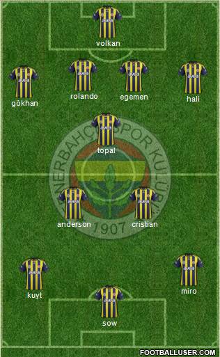 Fenerbahçe SK Formation 2012