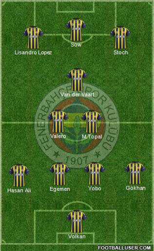 Fenerbahçe SK Formation 2012