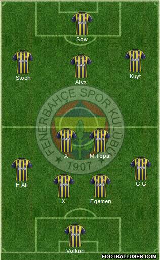 Fenerbahçe SK Formation 2012