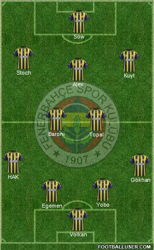 Fenerbahçe SK Formation 2012