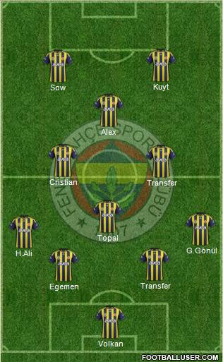 Fenerbahçe SK Formation 2012
