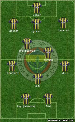 Fenerbahçe SK Formation 2012