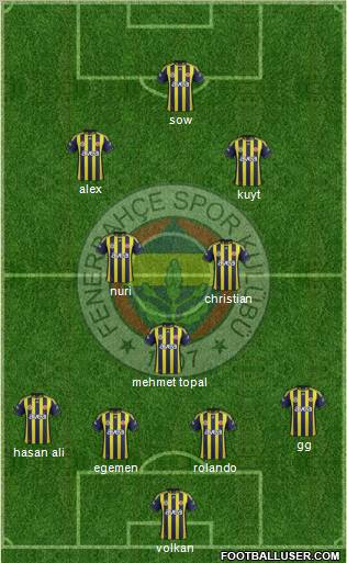 Fenerbahçe SK Formation 2012