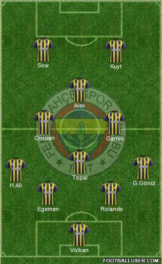 Fenerbahçe SK Formation 2012