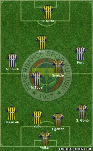 Fenerbahçe SK Formation 2012
