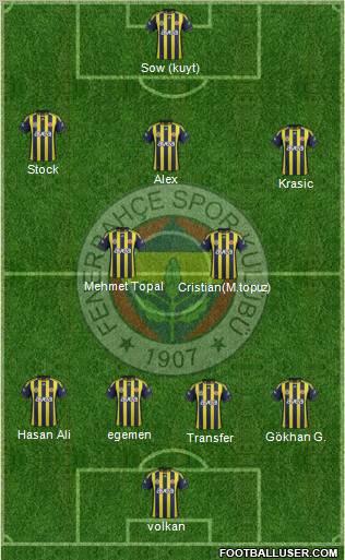 Fenerbahçe SK Formation 2012