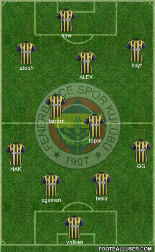Fenerbahçe SK Formation 2012