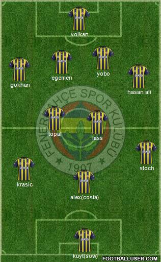 Fenerbahçe SK Formation 2012