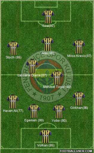 Fenerbahçe SK Formation 2012