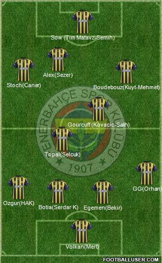 Fenerbahçe SK Formation 2012