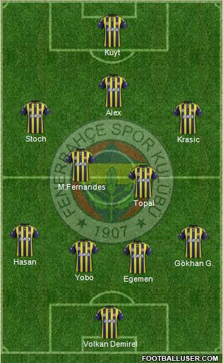 Fenerbahçe SK Formation 2012
