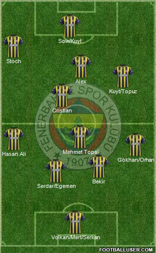 Fenerbahçe SK Formation 2012