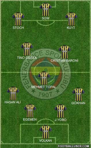 Fenerbahçe SK Formation 2012