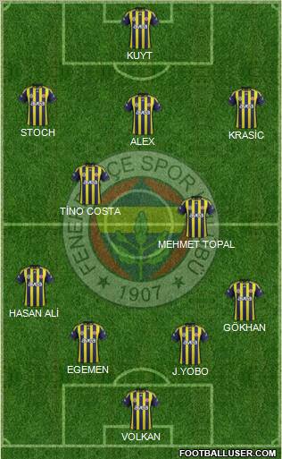 Fenerbahçe SK Formation 2012