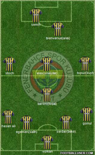 Fenerbahçe SK Formation 2012
