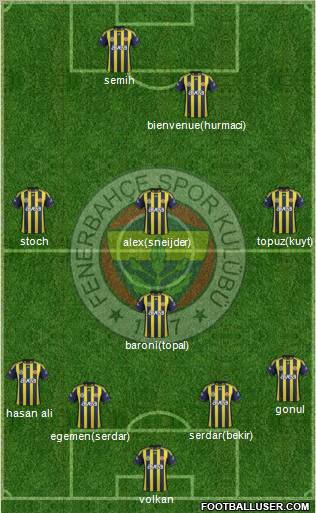 Fenerbahçe SK Formation 2012