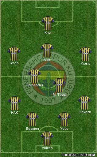 Fenerbahçe SK Formation 2012
