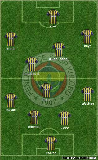 Fenerbahçe SK Formation 2012