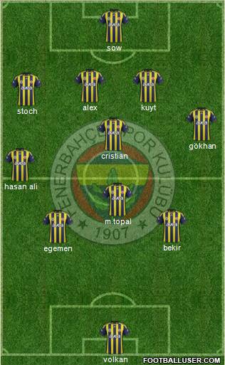 Fenerbahçe SK Formation 2012