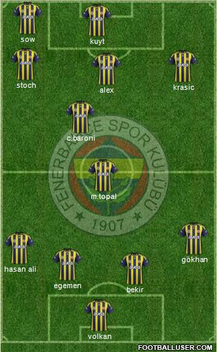 Fenerbahçe SK Formation 2012