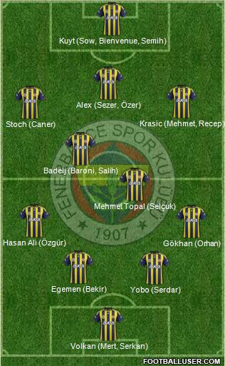 Fenerbahçe SK Formation 2012