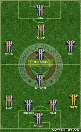 Fenerbahçe SK Formation 2012