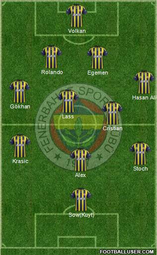 Fenerbahçe SK Formation 2012