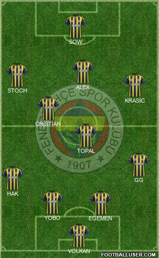 Fenerbahçe SK Formation 2012