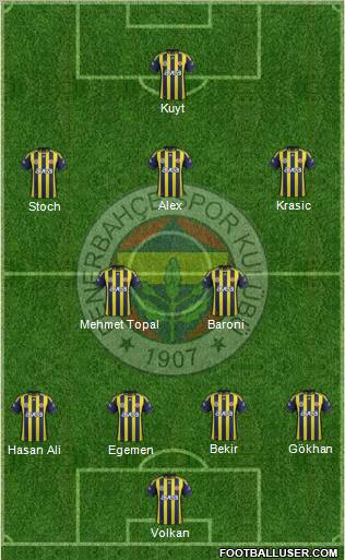 Fenerbahçe SK Formation 2012