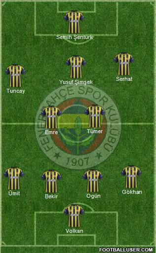 Fenerbahçe SK Formation 2012