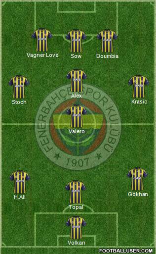 Fenerbahçe SK Formation 2012