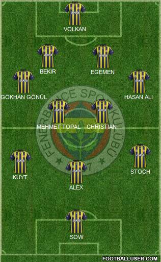 Fenerbahçe SK Formation 2012