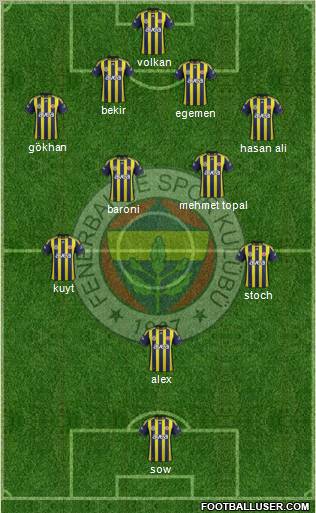 Fenerbahçe SK Formation 2012