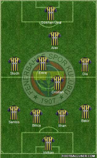 Fenerbahçe SK Formation 2012
