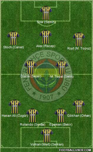 Fenerbahçe SK Formation 2012