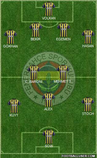 Fenerbahçe SK Formation 2012