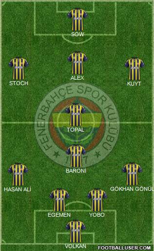 Fenerbahçe SK Formation 2012
