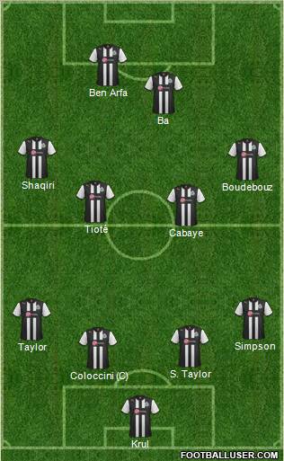 Newcastle United Formation 2012