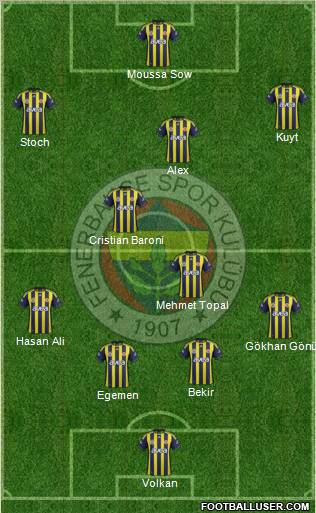 Fenerbahçe SK Formation 2012