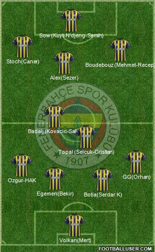 Fenerbahçe SK Formation 2012