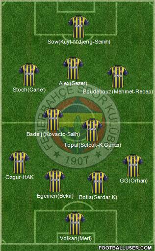 Fenerbahçe SK Formation 2012