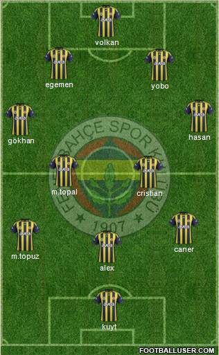 Fenerbahçe SK Formation 2012