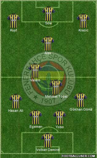 Fenerbahçe SK Formation 2012