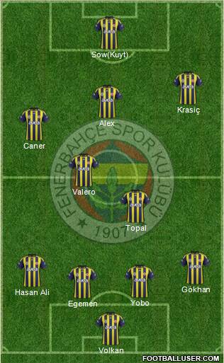 Fenerbahçe SK Formation 2012